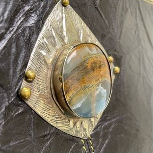Unisex Italian leatherVintage NEW different piece of Art made as a BAG for you